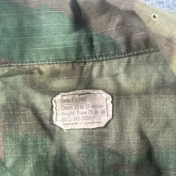 Vintage 60s Vietnam USMC Shirt Men's Small-Long Rip Stop Fatigue Tropical Jungle - Picture 7 of 16